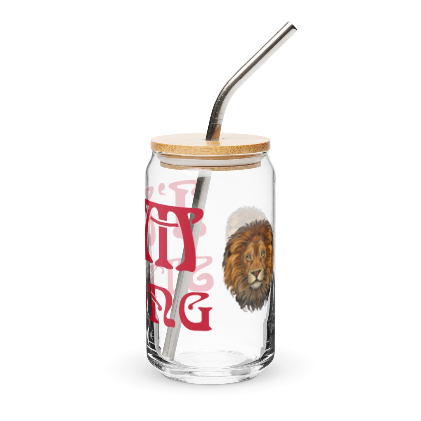 “I’AM STRONG”Can-Shaped Glass W/Red Font