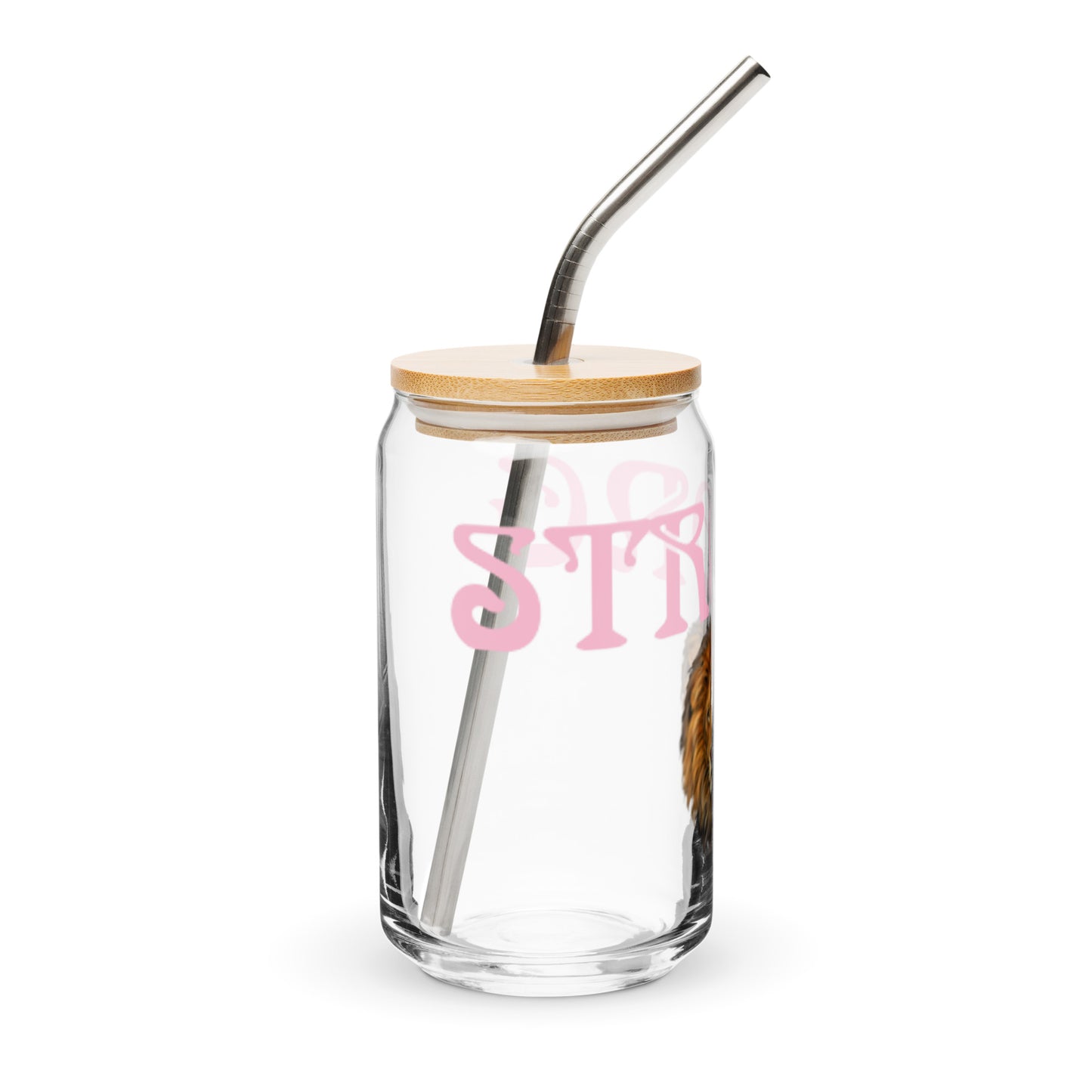 “STRONG”Can-Shaped Glass W/Cotton Candy Font