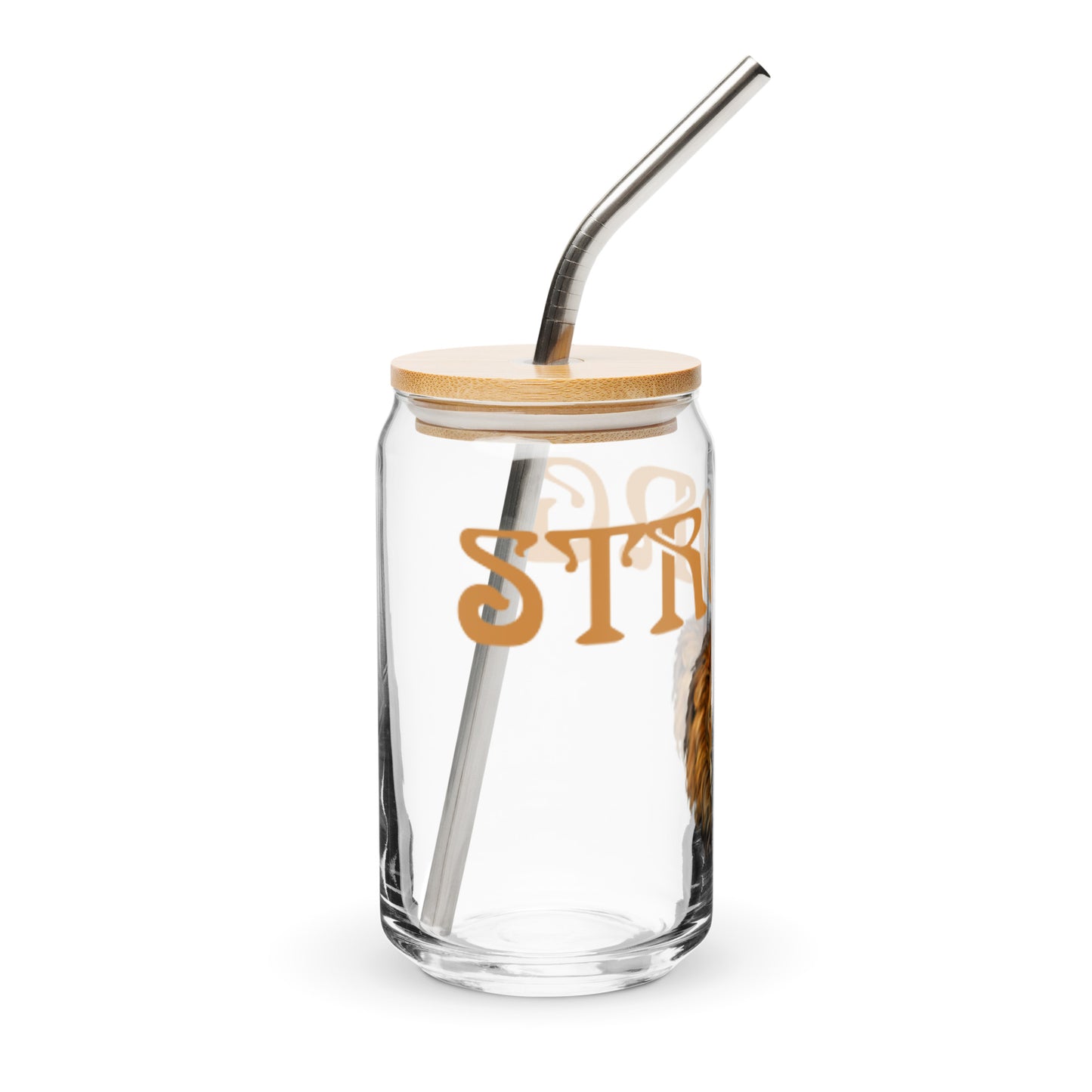 “STRONG”Can-Shaped Glass W/Fawn Font