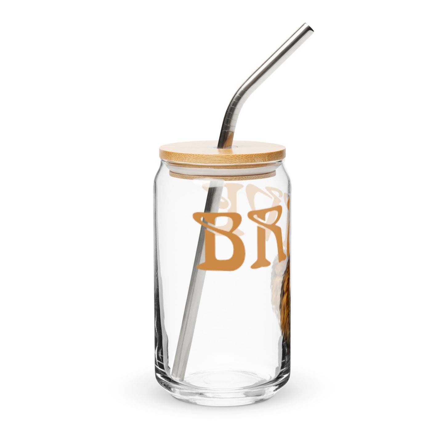 “BRAVE”Can-Shaped Glass W/Fawn Font