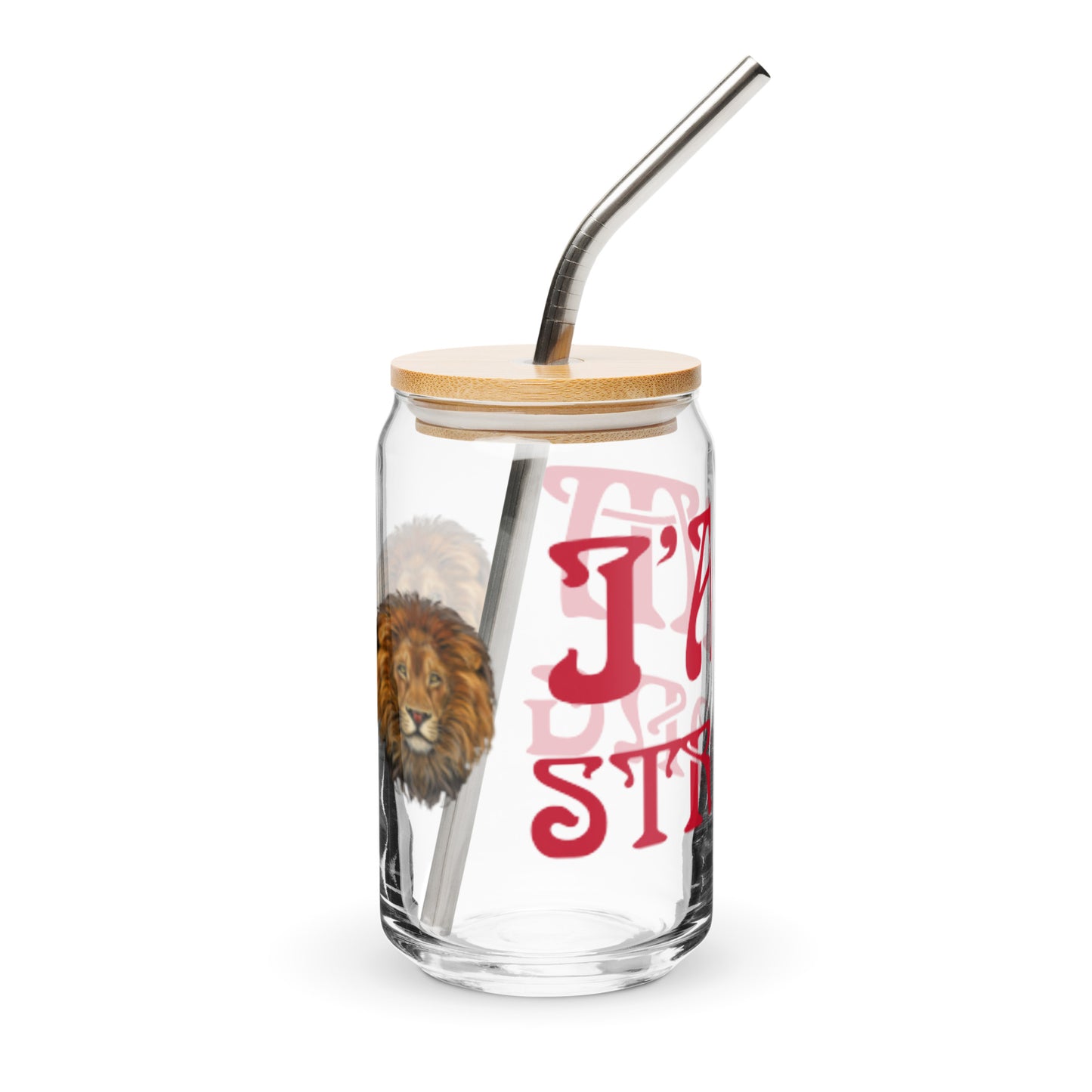 “I’AM STRONG”Can-Shaped Glass W/Red Font