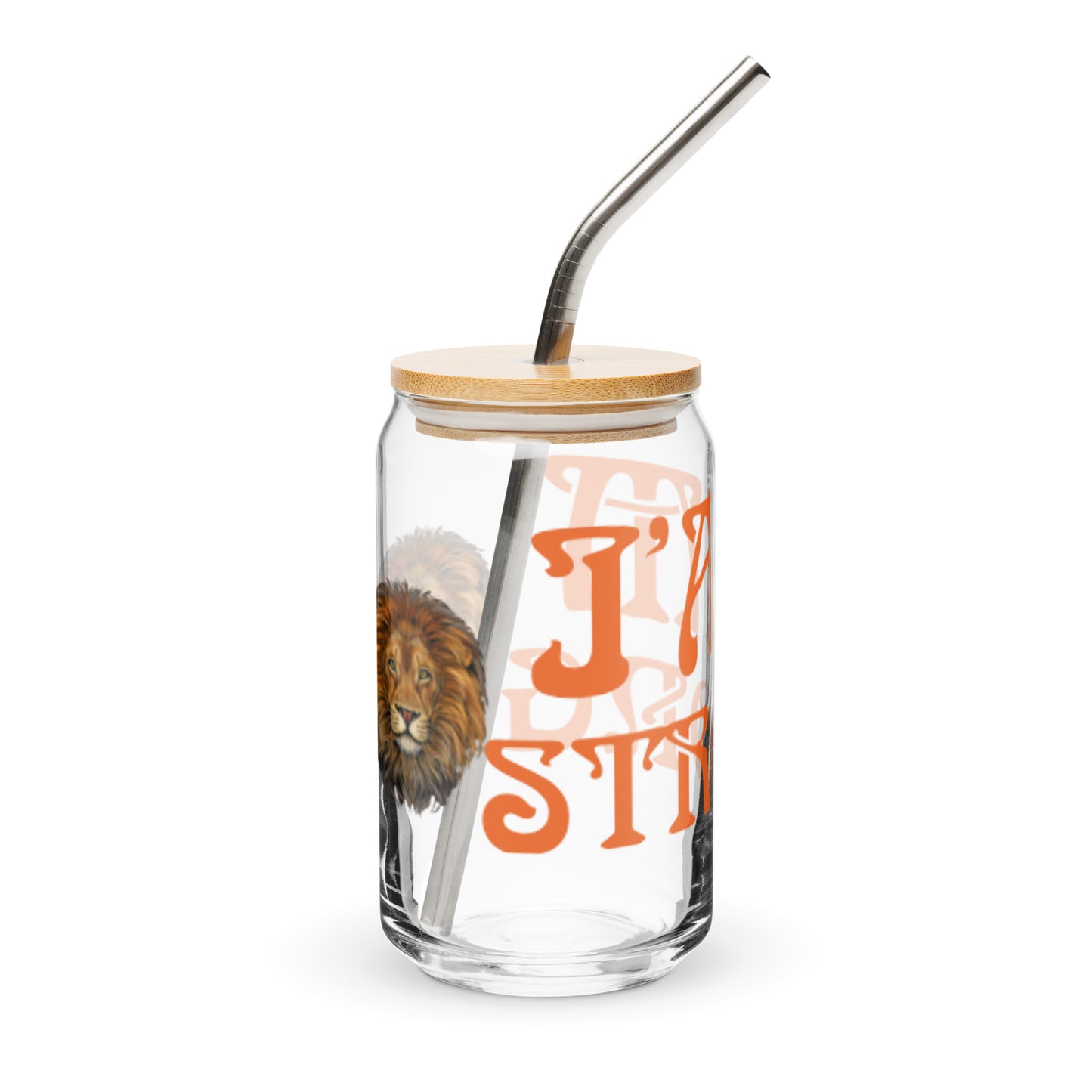 “I’AM STRONG”Can-Shaped Glass W/Orange Font