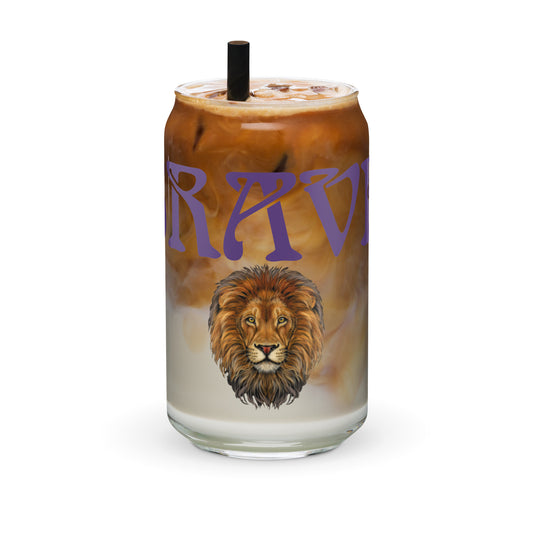 “BRAVE”Can-Glass W/Purple Font