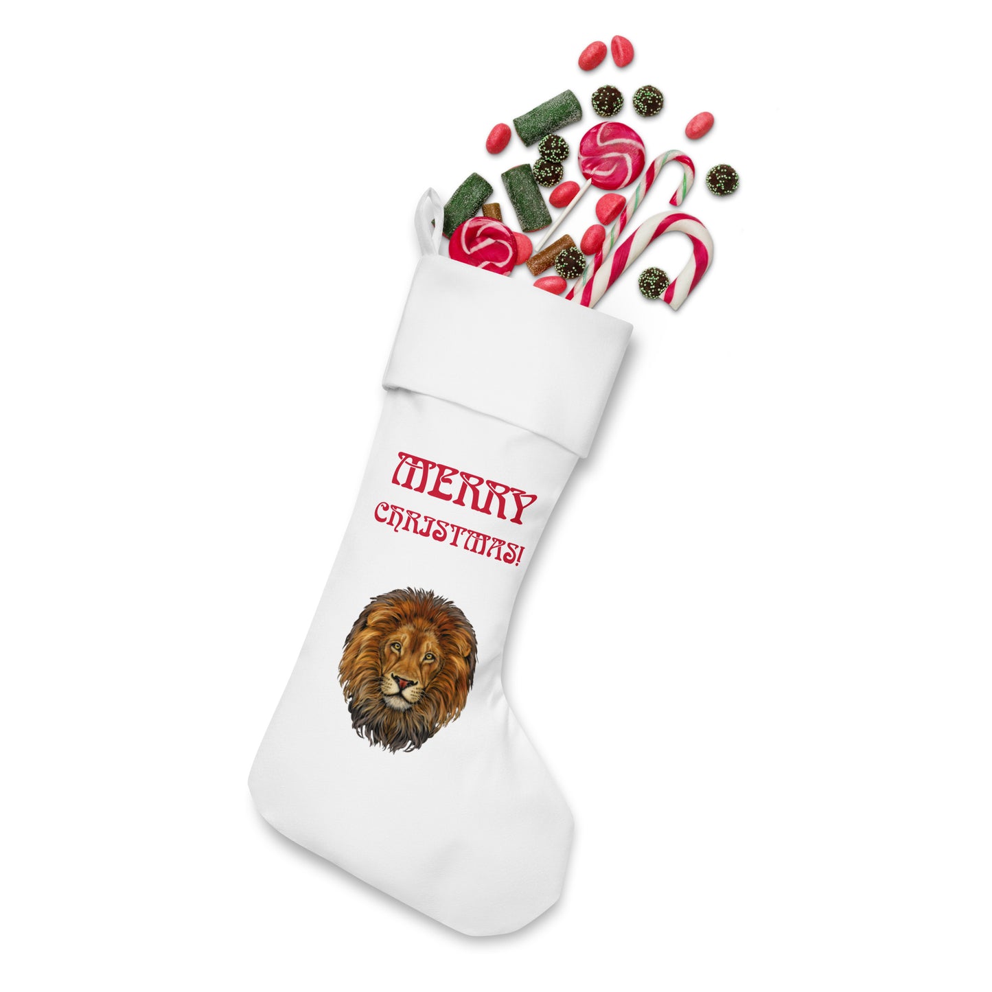 “White”Christmas Stocking W/Red Font