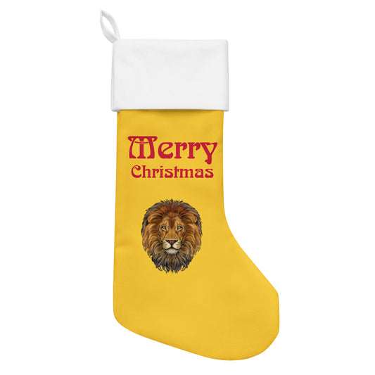 “Yellow”Christmas Stocking w/Red Font