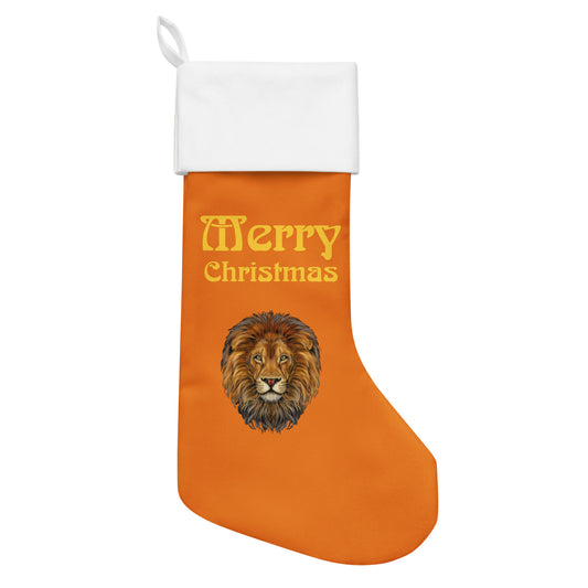 “Orange”Christmas Stocking W/Yellow Font