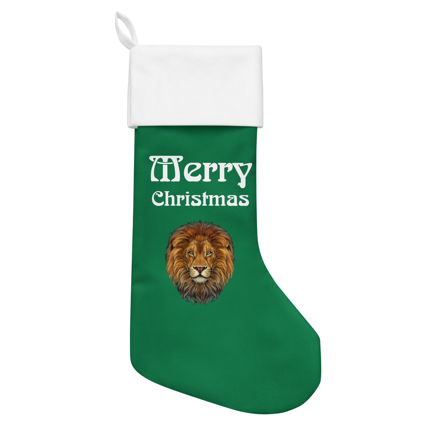 “Green”Christmas Stocking W/White Font