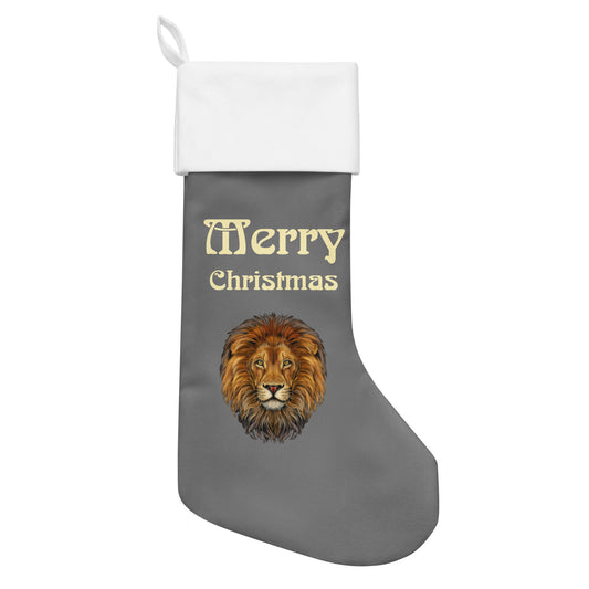 “Grey”Christmas Stocking W/Banana Font