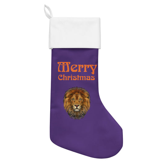 “Purple”Christmas Stocking W/Orange Font