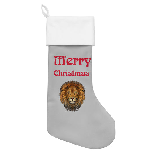 “Silver”Christmas Stocking W/Red Font