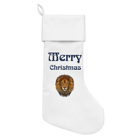 “White”Christmas Stocking W/Navy Font