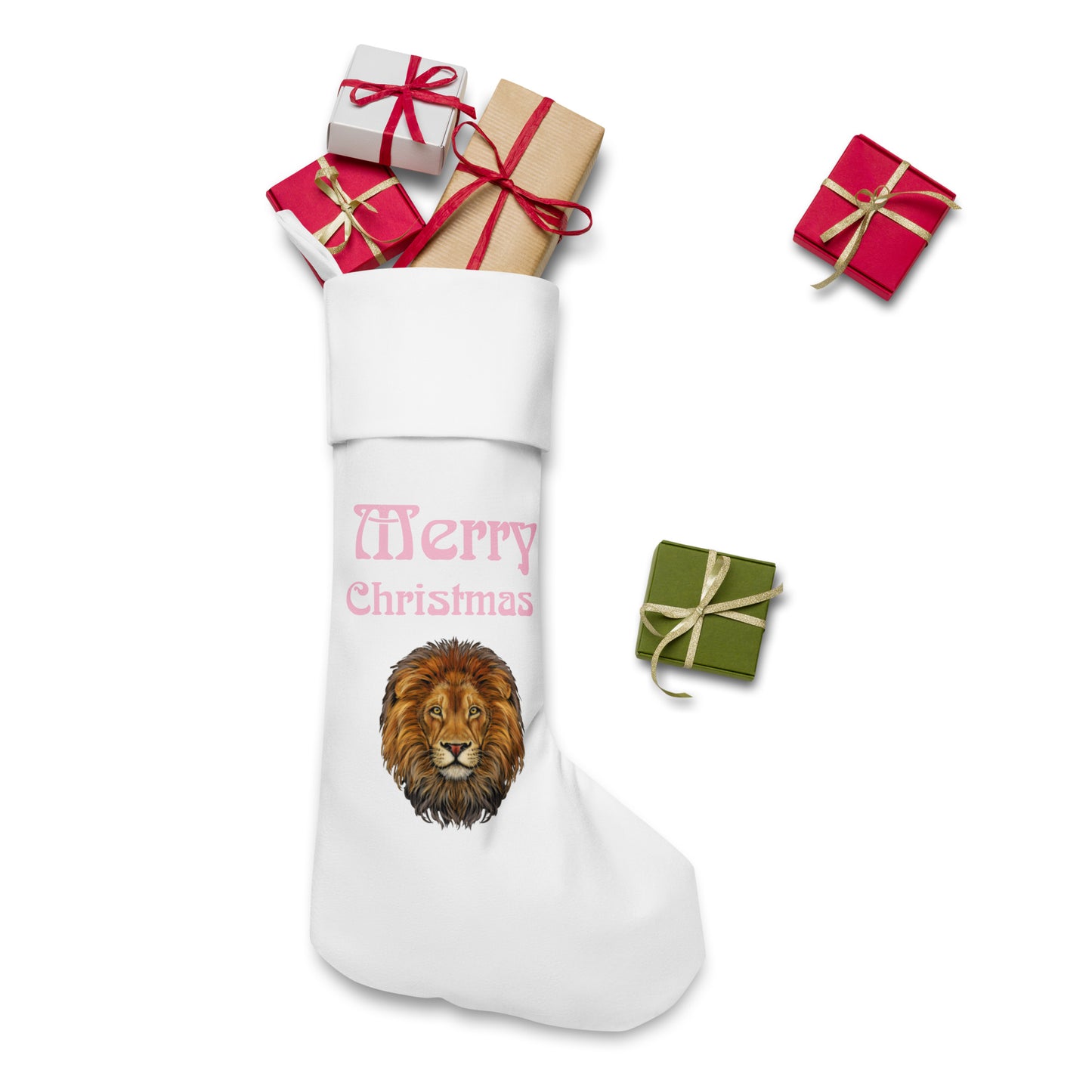 “White”Christmas Stocking W/Cotton Candy Font