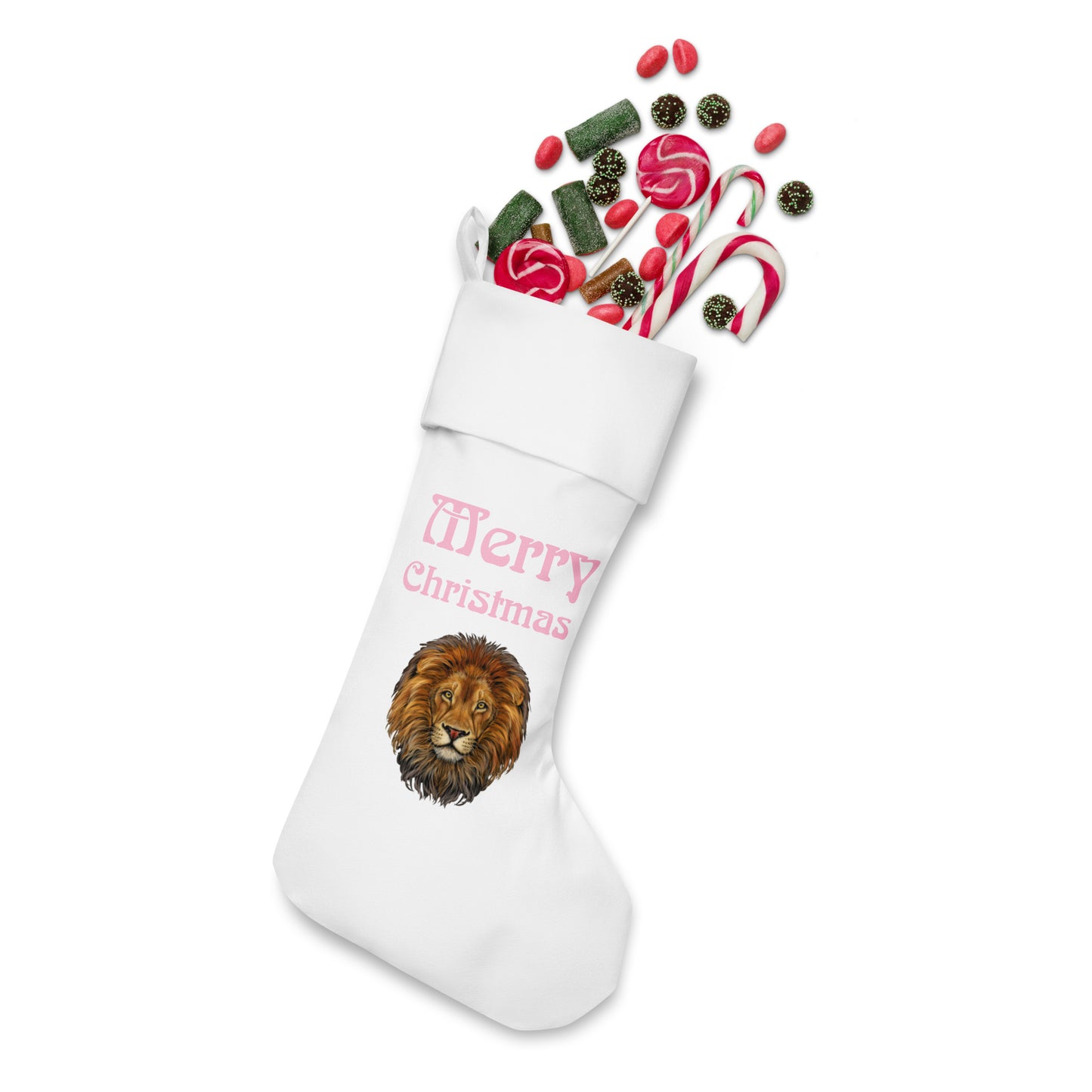 “White”Christmas Stocking W/Cotton Candy Font