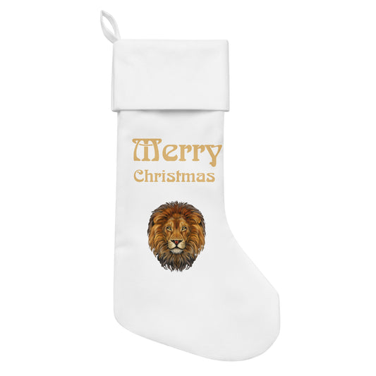 “White”Christmas Stocking W/Fawn Font