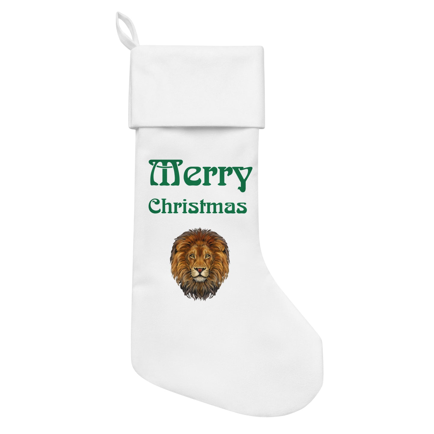 “White”Christmas Stocking W/Green Font