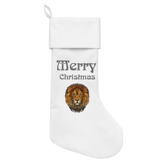 “White”Christmas Stocking W/Silver Font