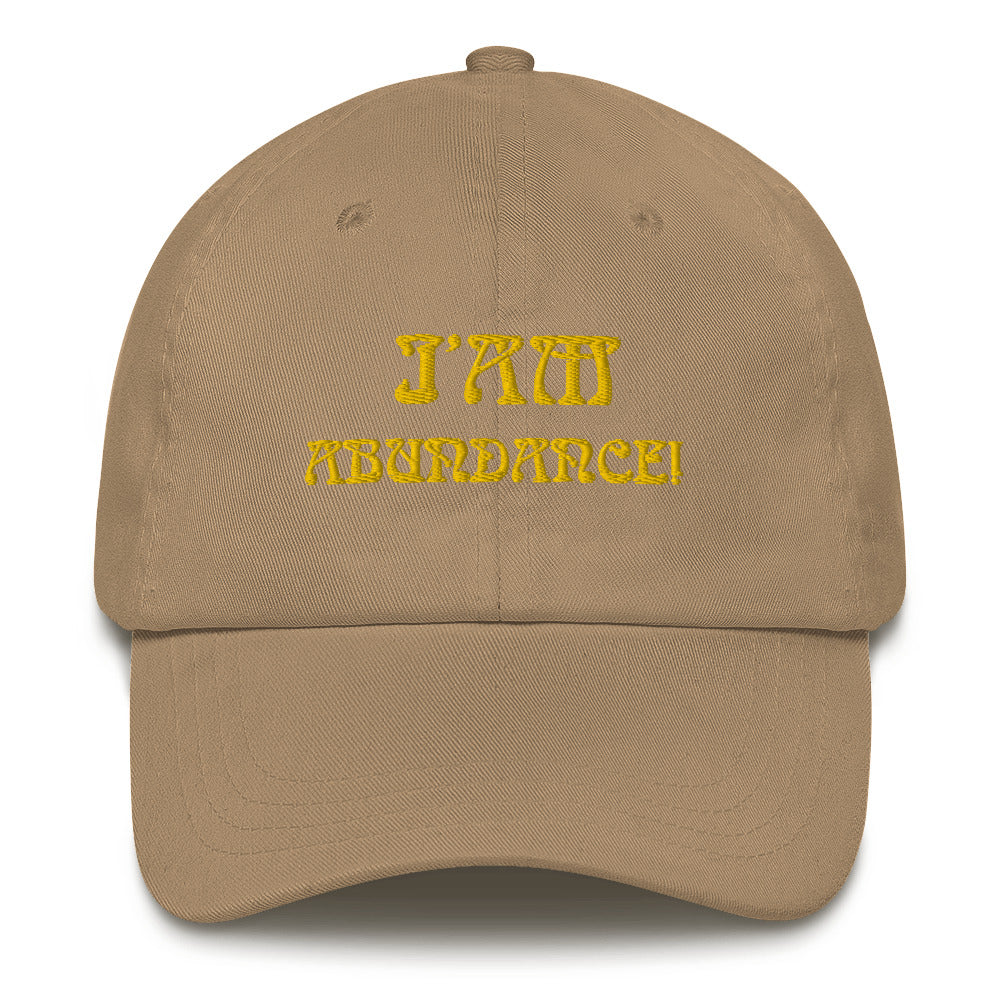 “I’AM ABUNDANCE!”Dad Hat W/Yellow Font