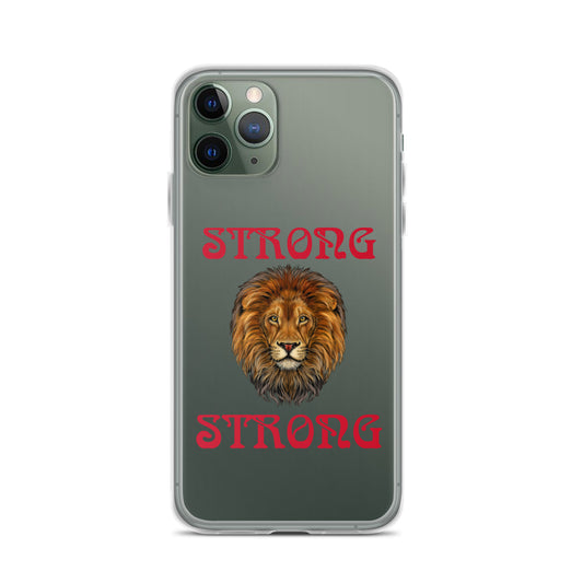 “STRONG”Clear Case for iPhone® W/Red Font