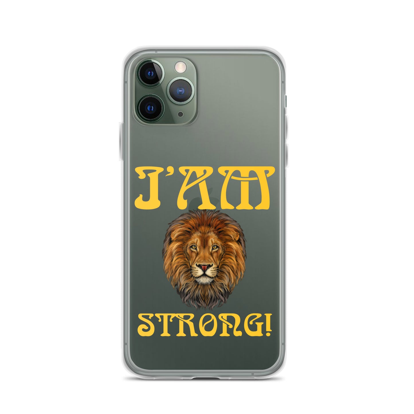 “I’AM STRONG!”Clear Case for iPhone® W/Yellow Font