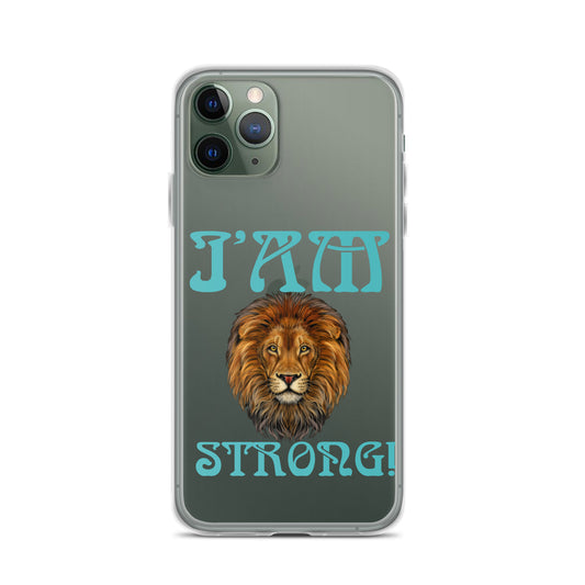 “I’AM STRONG!”Clear Case for iPhone® W/Mint Font