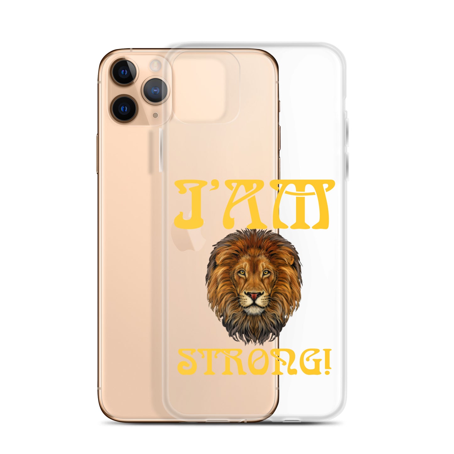 “I’AM STRONG!”Clear Case for iPhone® W/Yellow Font