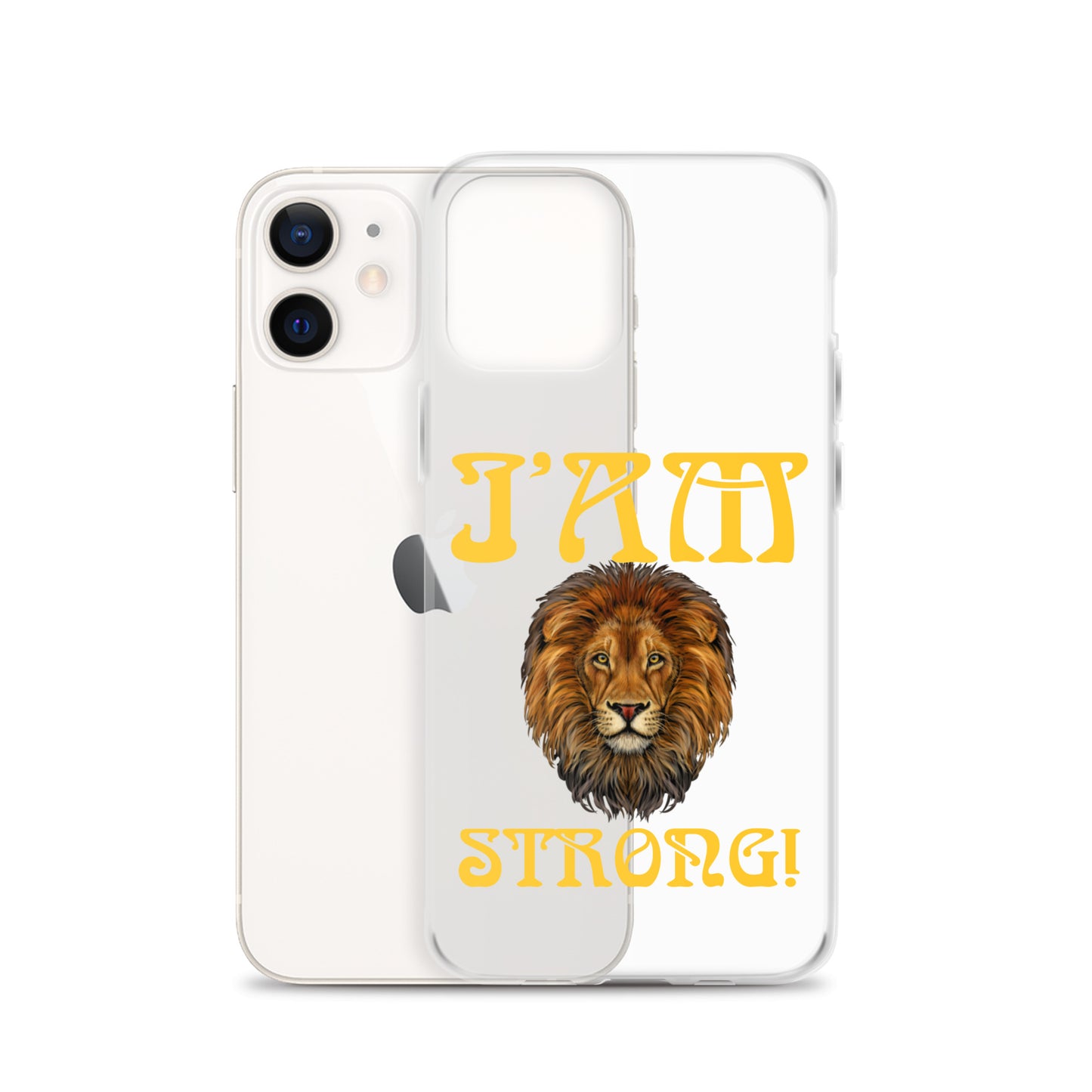 “I’AM STRONG!”Clear Case for iPhone® W/Yellow Font