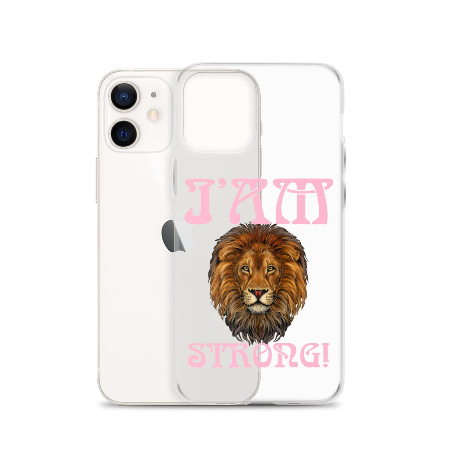 “I’AM STRONG!”Clear Case for iPhone® W/Cotton Candy Font