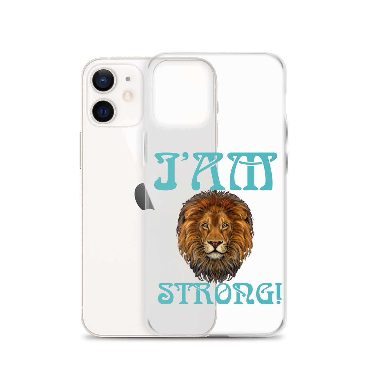 “I’AM STRONG!”Clear Case for iPhone® W/Mint Font