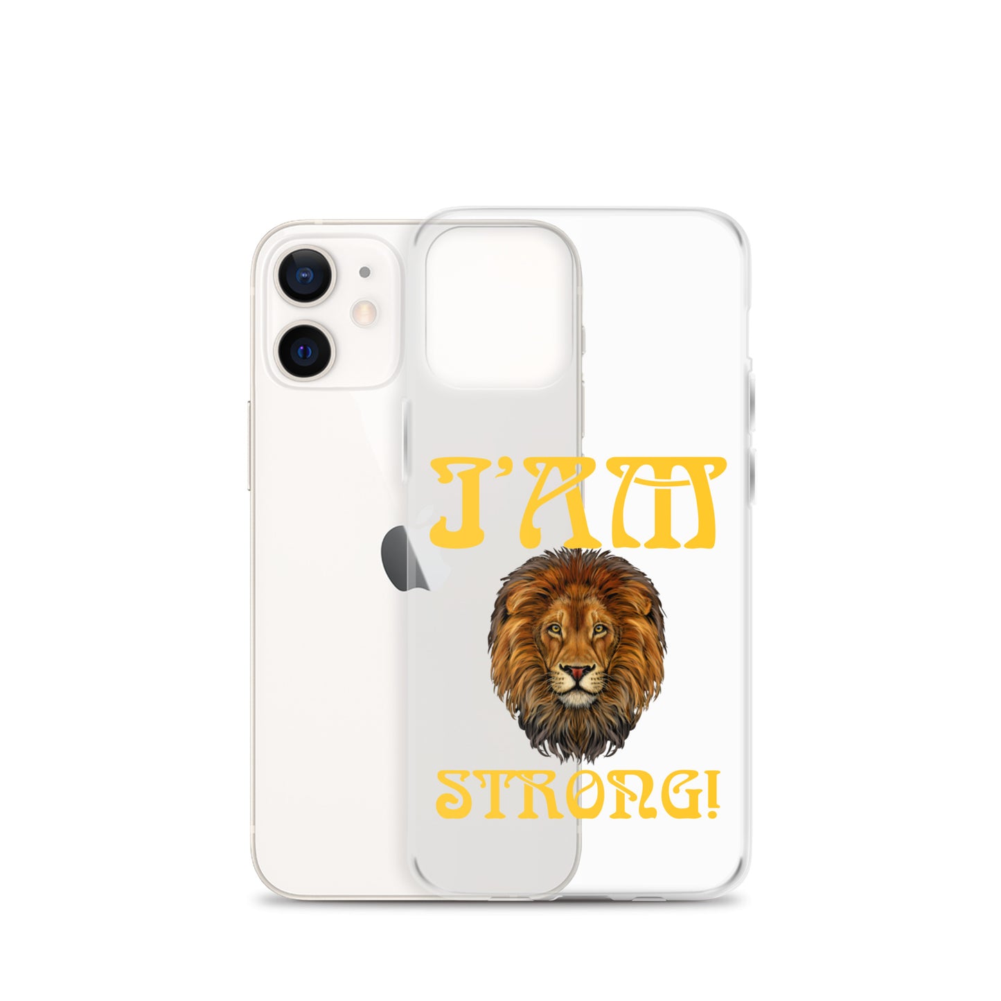 “I’AM STRONG!”Clear Case for iPhone® W/Yellow Font