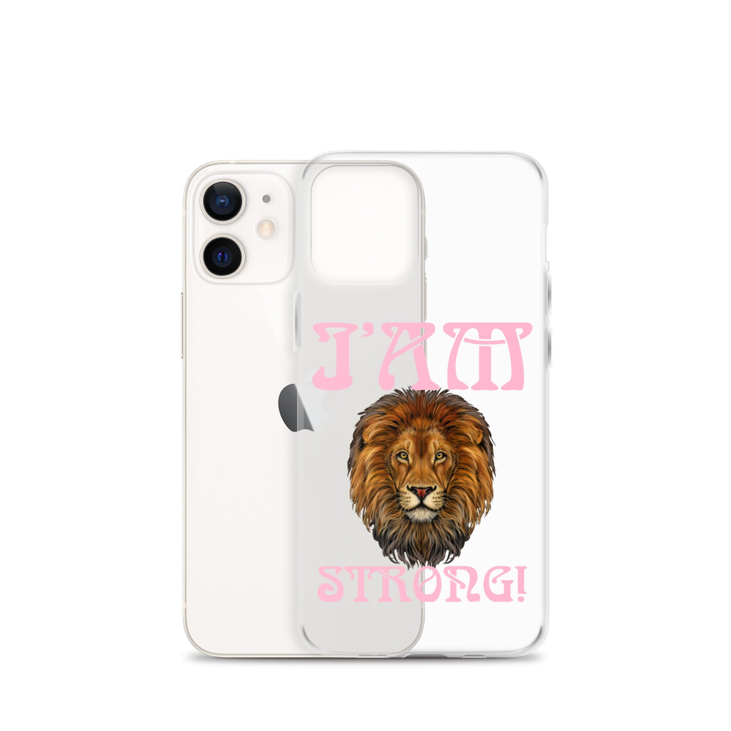 “I’AM STRONG!”Clear Case for iPhone® W/Cotton Candy Font