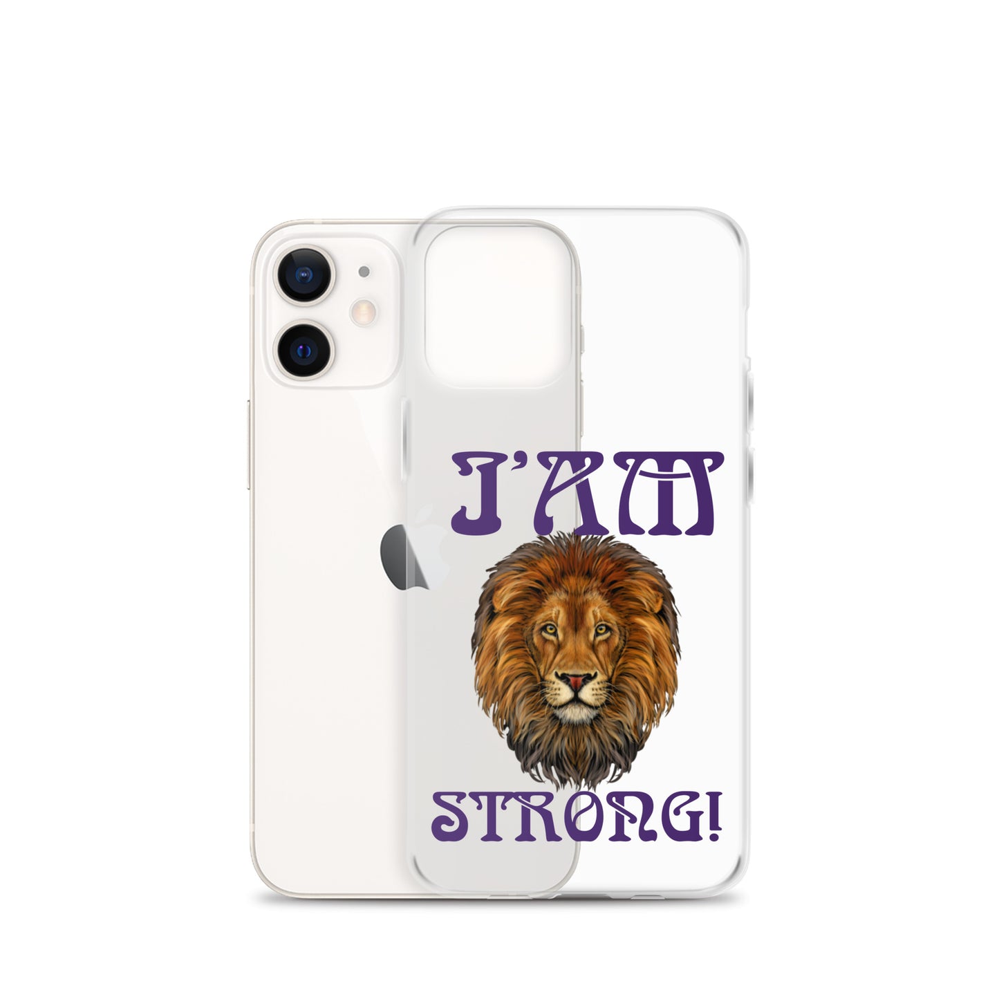 “I’AM STRONG!”Clear Case for iPhone® W/Purple Font