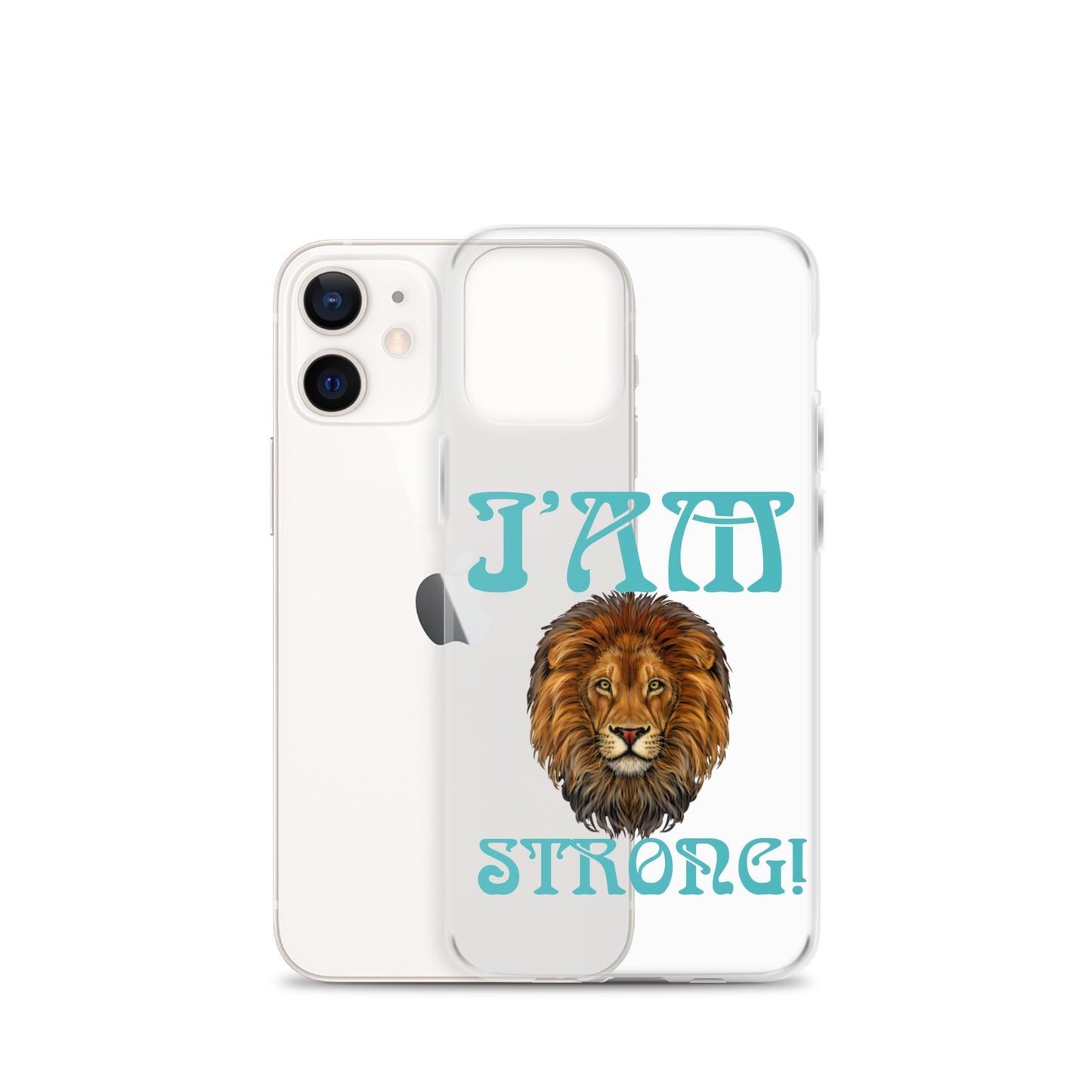 “I’AM STRONG!”Clear Case for iPhone® W/Mint Font