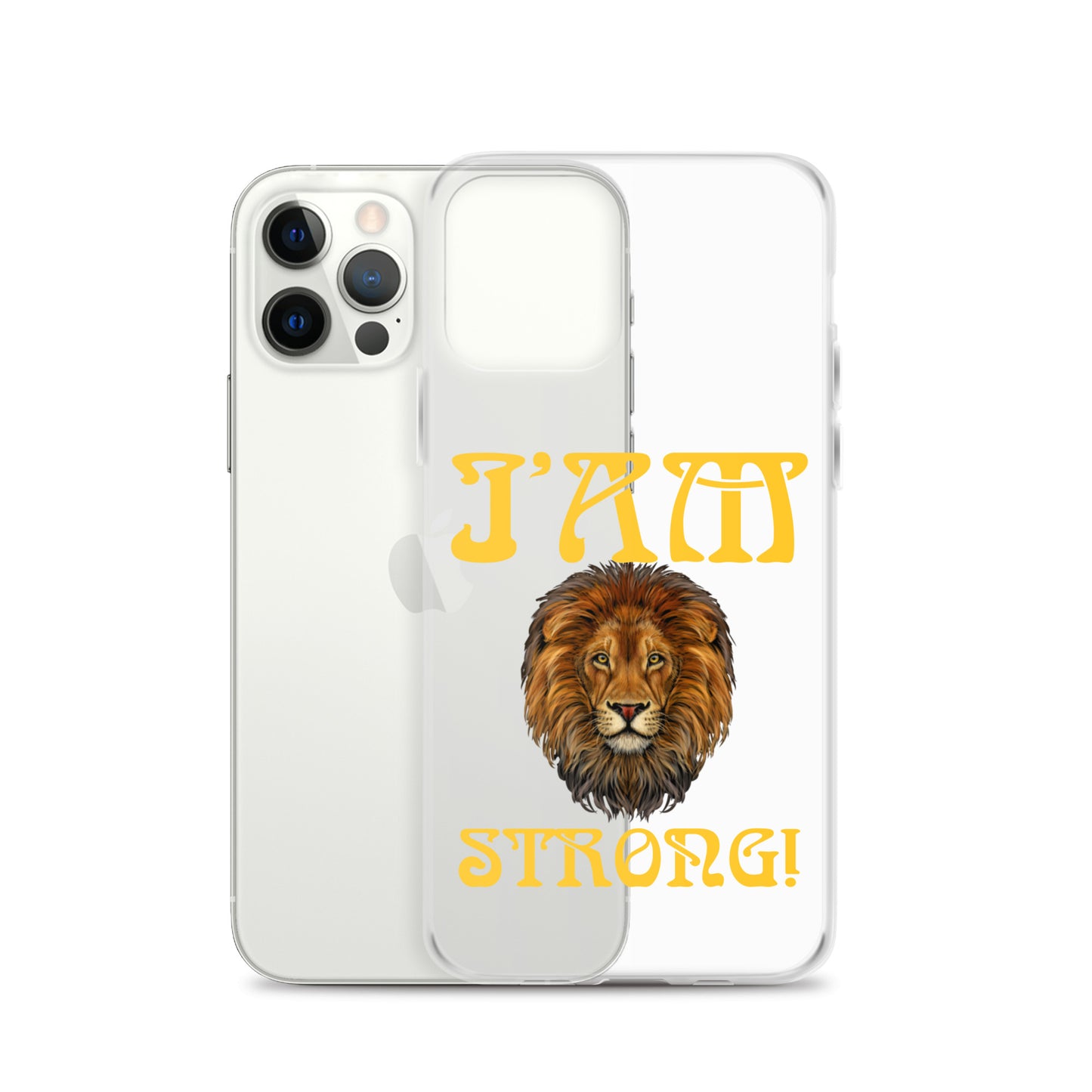 “I’AM STRONG!”Clear Case for iPhone® W/Yellow Font