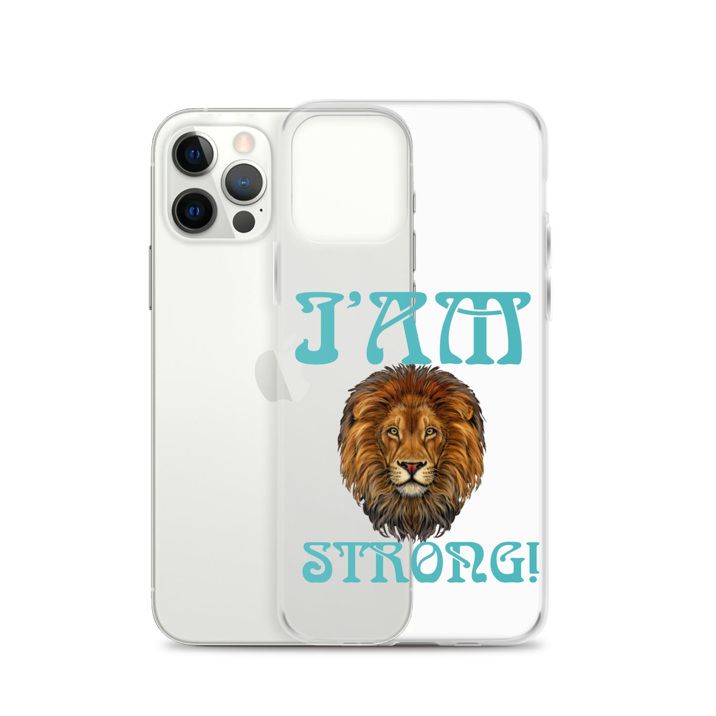 “I’AM STRONG!”Clear Case for iPhone® W/Mint Font