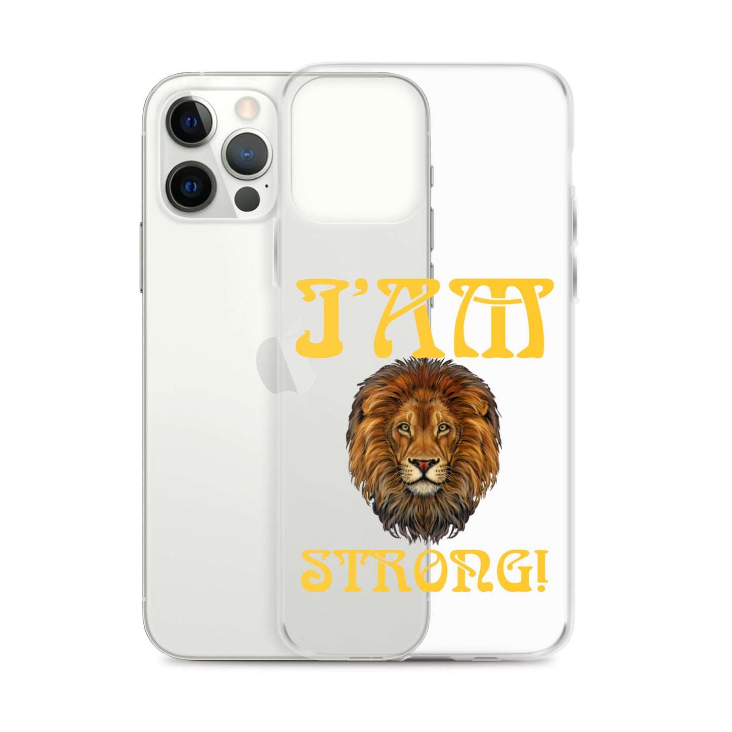 “I’AM STRONG!”Clear Case for iPhone® W/Yellow Font