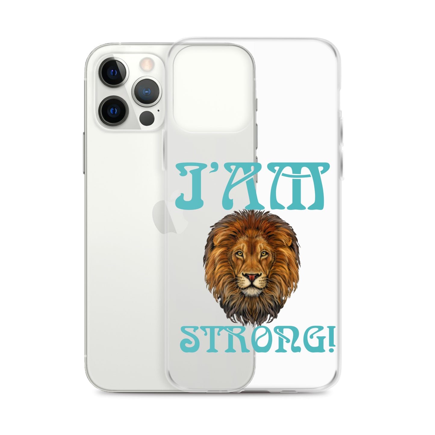 “I’AM STRONG!”Clear Case for iPhone® W/Mint Font