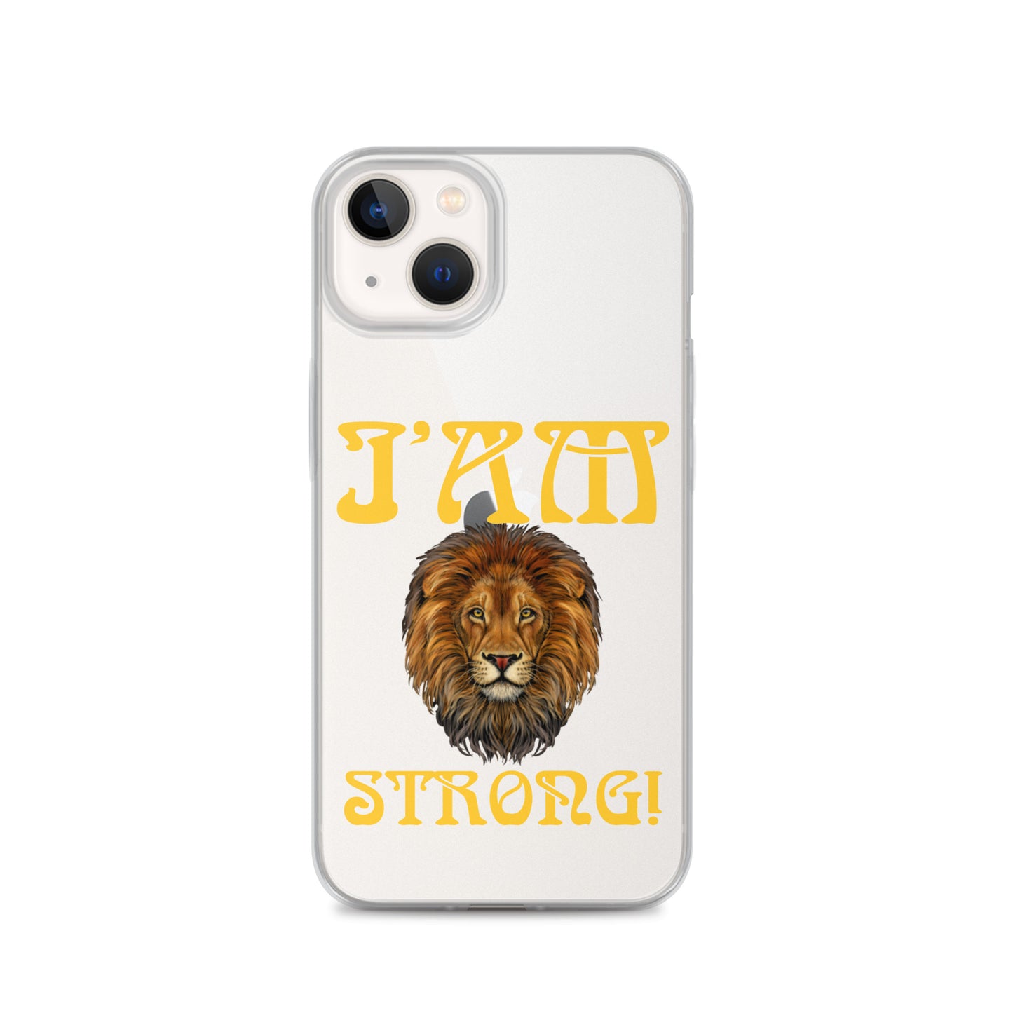 “I’AM STRONG!”Clear Case for iPhone® W/Yellow Font