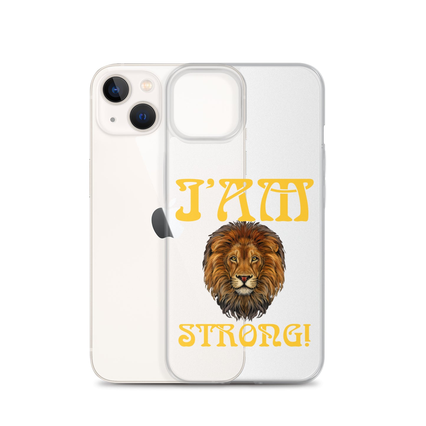 “I’AM STRONG!”Clear Case for iPhone® W/Yellow Font