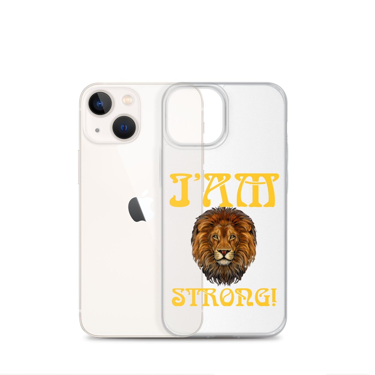 “I’AM STRONG!”Clear Case for iPhone® W/Yellow Font