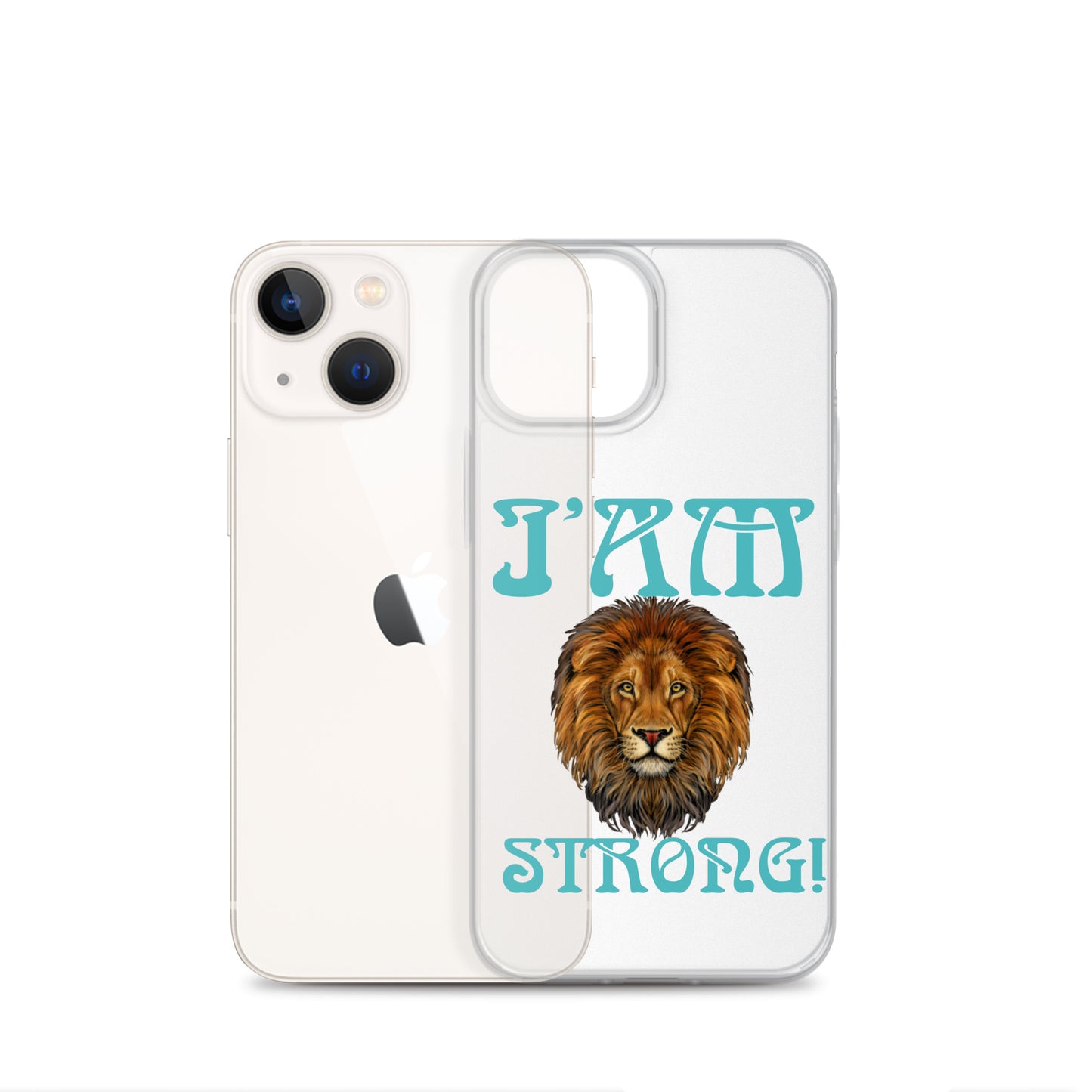 “I’AM STRONG!”Clear Case for iPhone® W/Mint Font