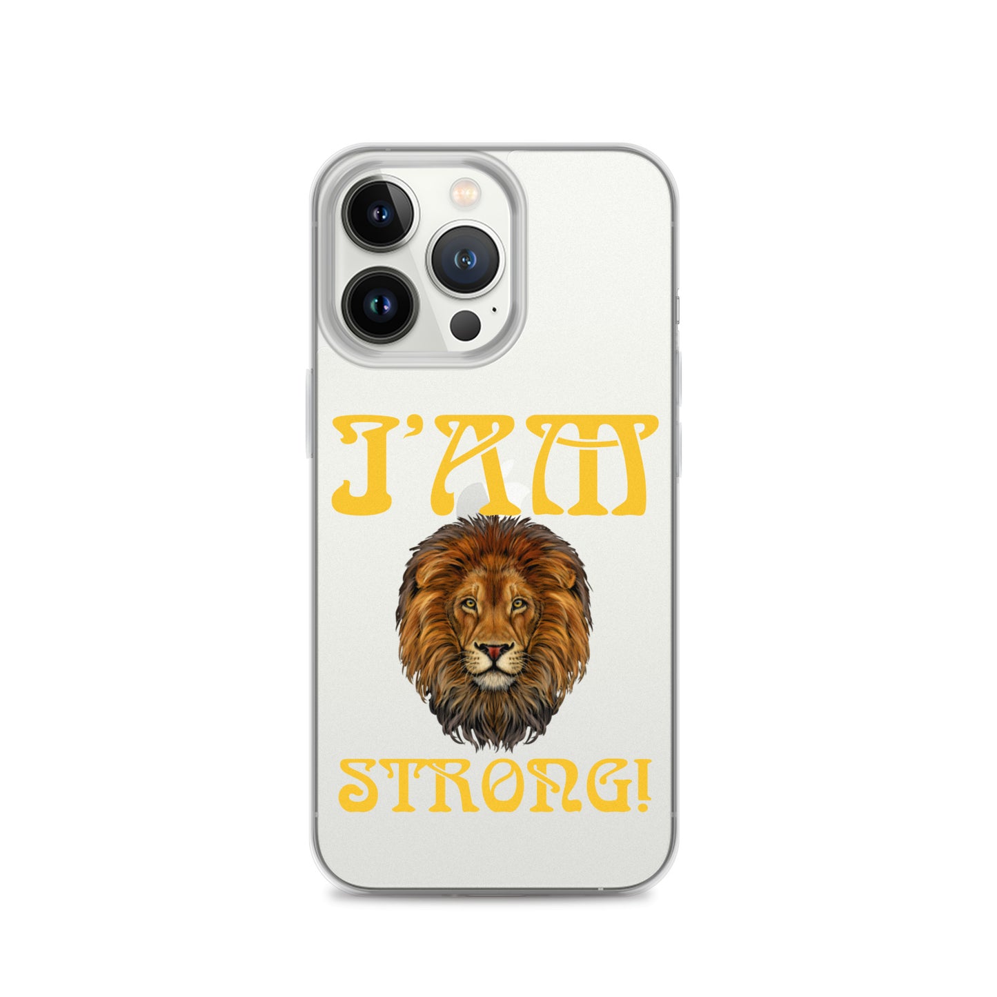 “I’AM STRONG!”Clear Case for iPhone® W/Yellow Font