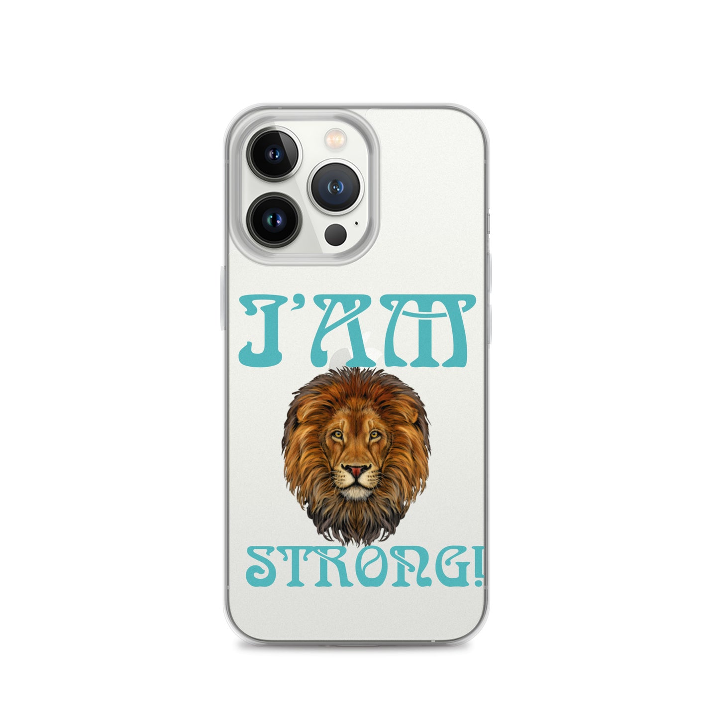 “I’AM STRONG!”Clear Case for iPhone® W/Mint Font