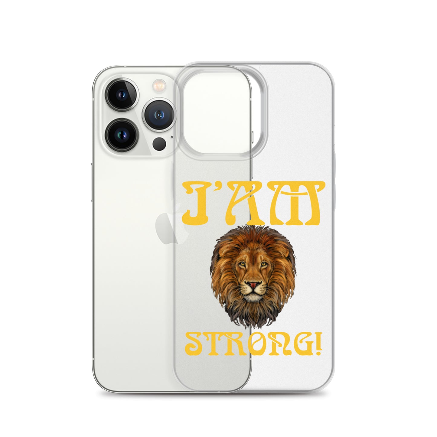 “I’AM STRONG!”Clear Case for iPhone® W/Yellow Font