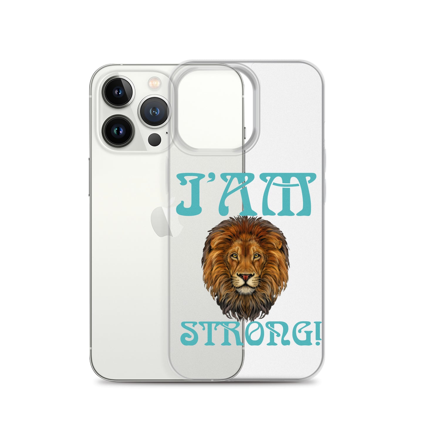 “I’AM STRONG!”Clear Case for iPhone® W/Mint Font