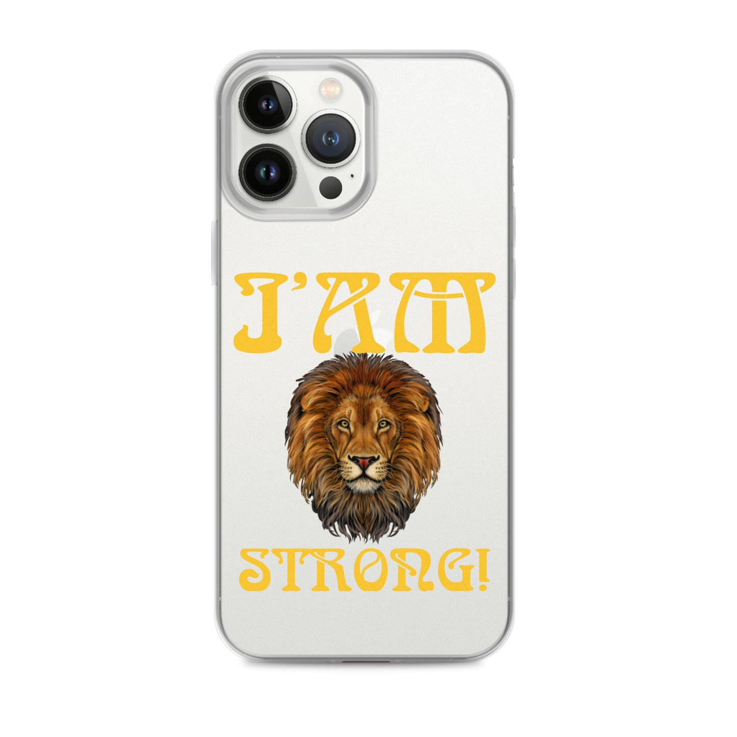 “I’AM STRONG!”Clear Case for iPhone® W/Yellow Font