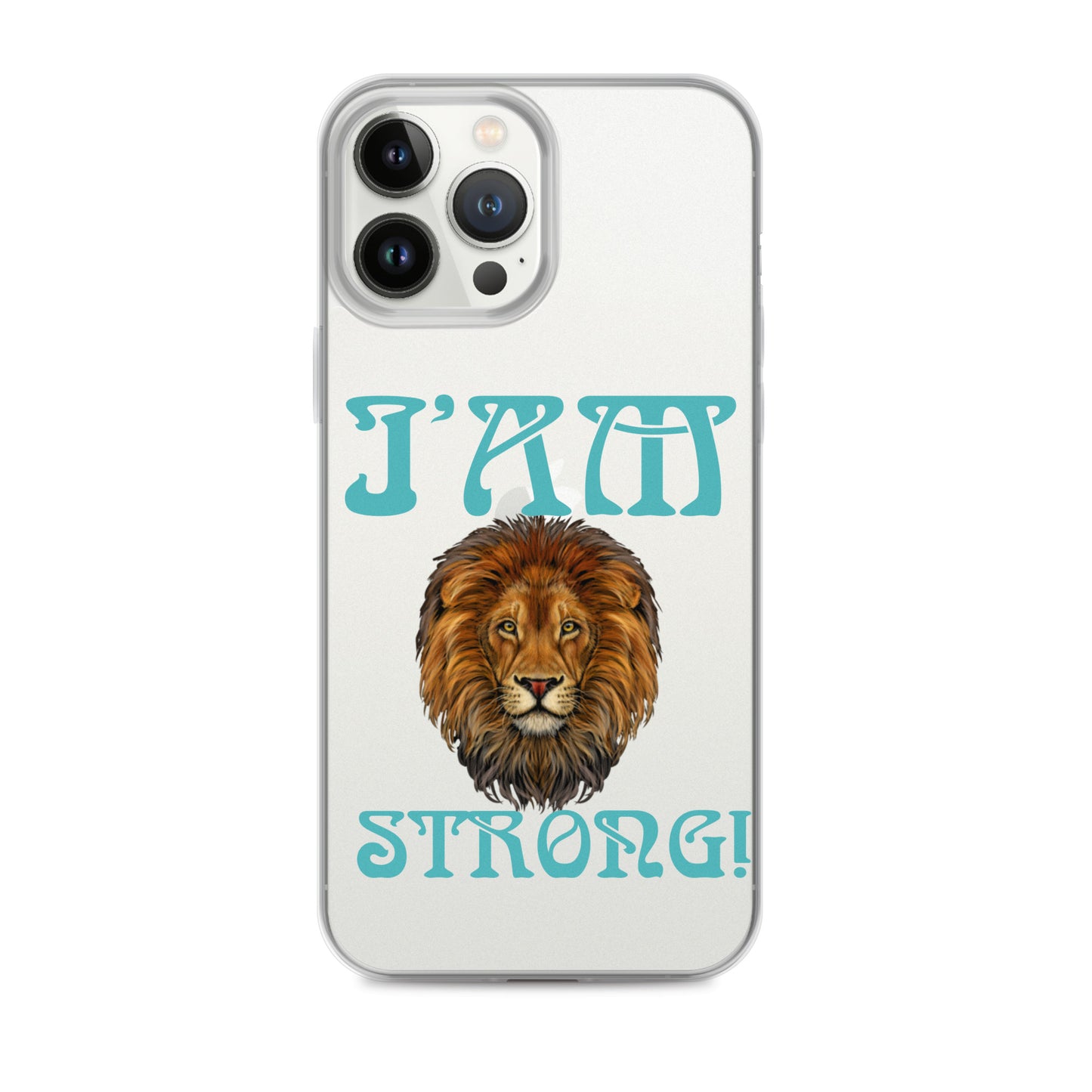 “I’AM STRONG!”Clear Case for iPhone® W/Mint Font