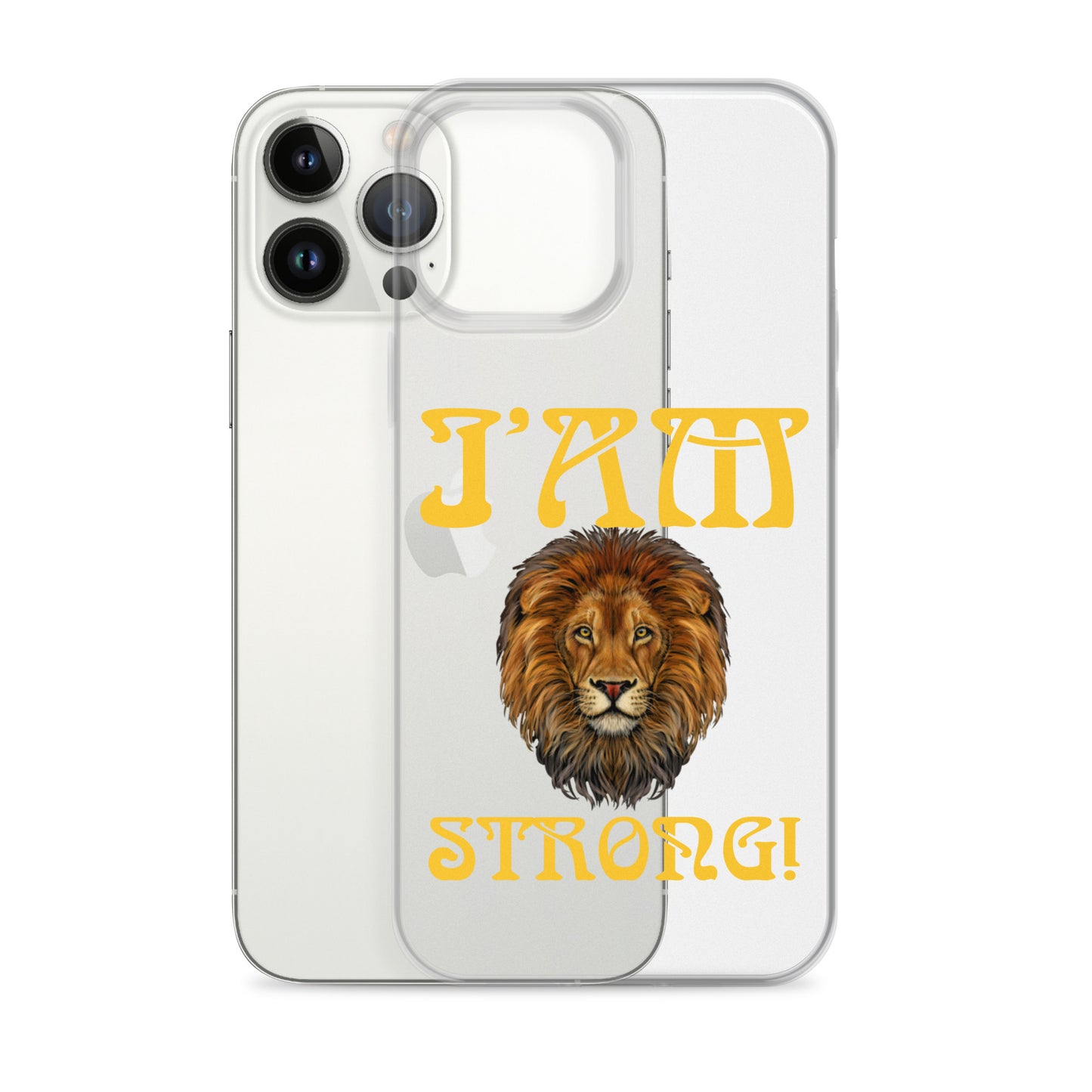 “I’AM STRONG!”Clear Case for iPhone® W/Yellow Font