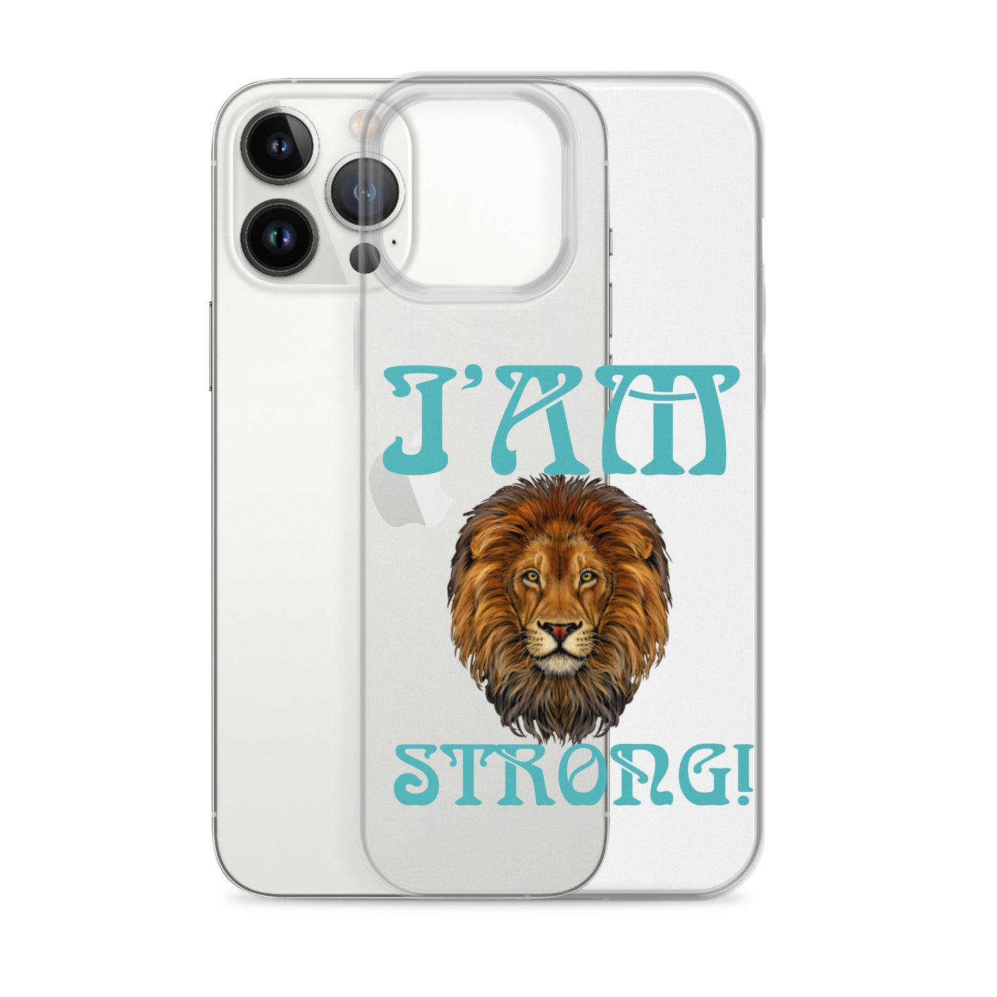 “I’AM STRONG!”Clear Case for iPhone® W/Mint Font