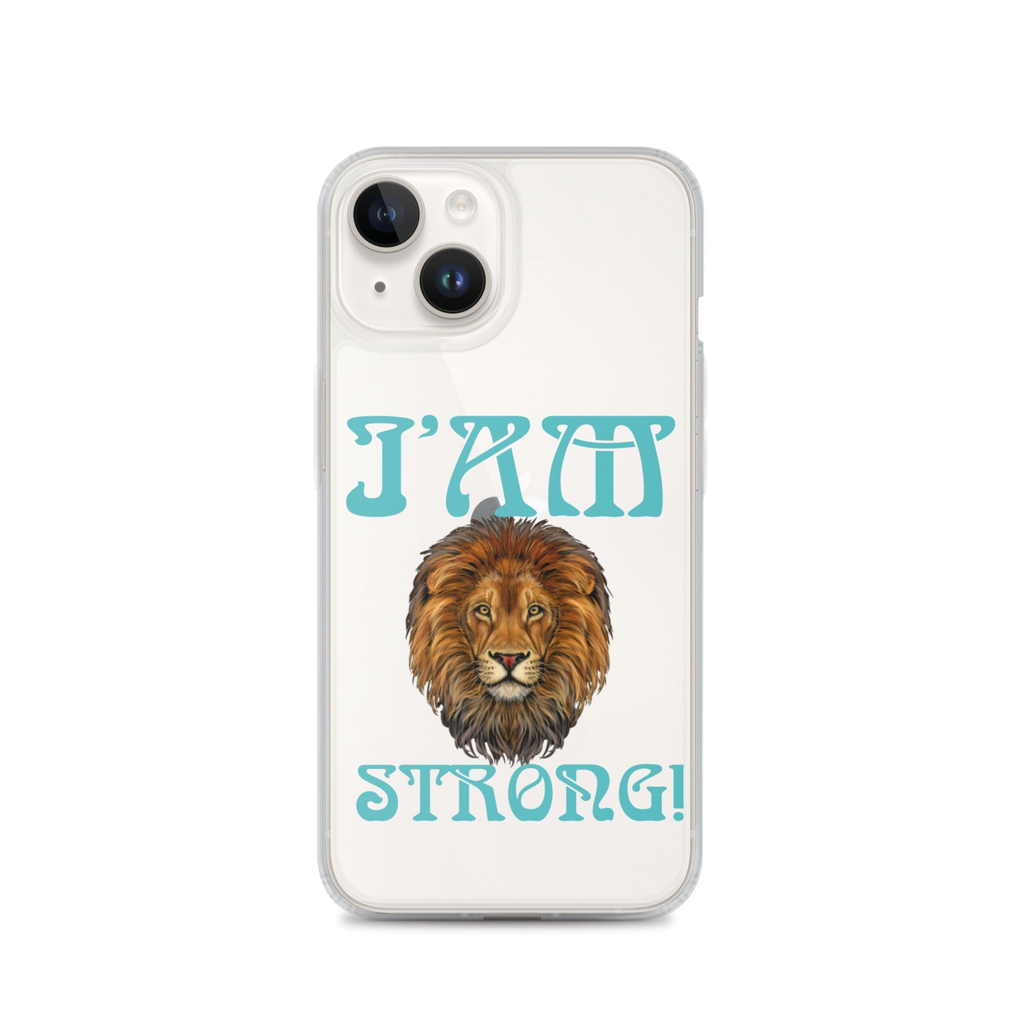 “I’AM STRONG!”Clear Case for iPhone® W/Mint Font