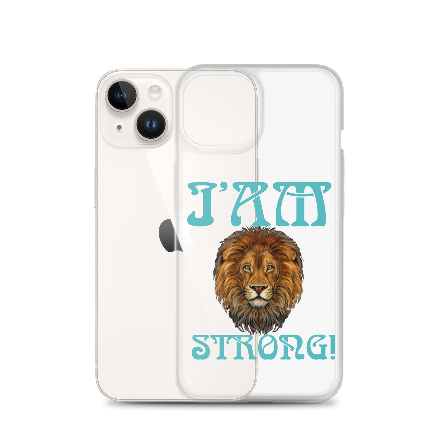 “I’AM STRONG!”Clear Case for iPhone® W/Mint Font